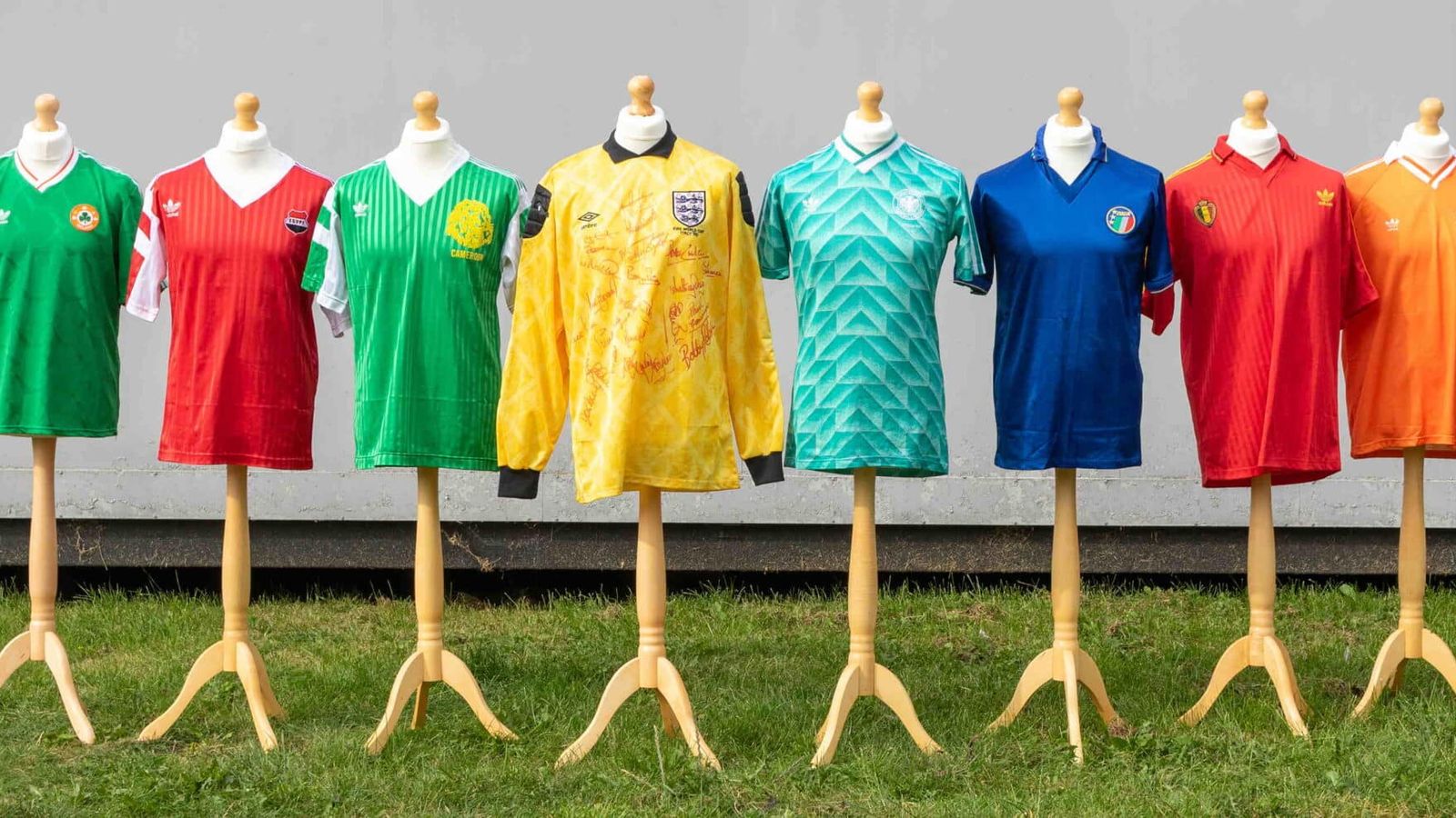 The shirts up for auction - including Peter Shilton's (Pic: Hansons Auctioneers)