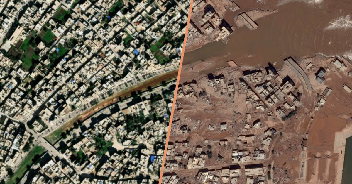 Inondations en Libye : les images satellite de Derna avant et après le drame