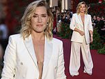 Kate Winslet looks effortlessly stylish in a white suit as she storms the red carpet at star-studded Vogue World