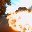 Shocking moment motorcyclist, 31, smashes into a car before his bike erupts into a fireball