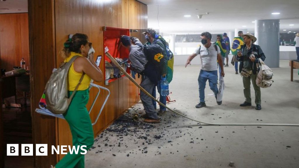 Protesters and police officers clash in Brazil