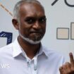 Mohamed Muizzu posed for cameras after casting his vote at a polling station in Male