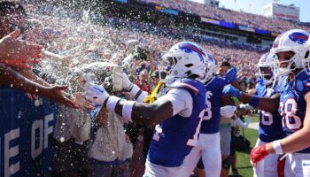 Stefon Diggs showers fans with beer as he leads Bills to massive win over Dolphins