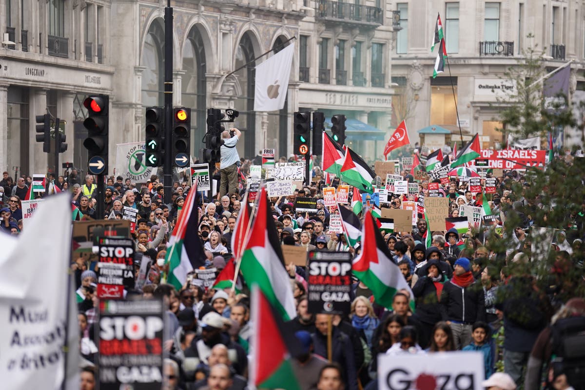Thousands take to the streets of London during pro-Palestinian march – with many fearing the worst for Gaza