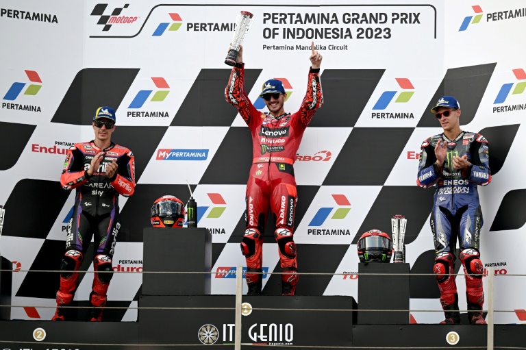 MotoGP: L'Italien Bagnaia s’impose en Indonésie et reprend la tête du Championnat