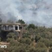 Smoke rises after Israel shelled the village of Dhayra, near the border with Israel, in southern Lebanon