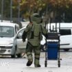 An image of a bomb disposal expert working at the scene of the blast in Ankara