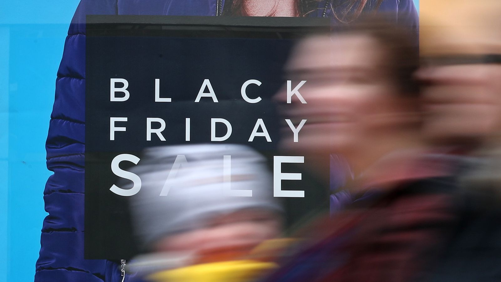 File photo dated 22/11/18 of shops in Canterbury, Kent, displaying offer posters ahead of Black Friday sales.