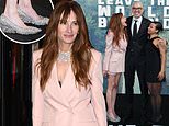 Julia Roberts is the prettiest woman in town as she pulls on a thigh-skimming minidress and dazzling silver heels for the UK launch of new movie Leave The World Behind