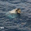 A photo of what is believed to be the wreckage of the crashed plane off south-western Japan