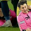 Disgraceful scenes as referee in Turkish top-flight football match is BATTERED to the floor by home team's President then kicked in the head as he lies prone - after rivals scored a 97th minute equaliser: Attacker is under police guard in hospital
