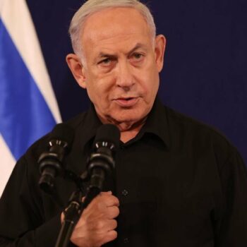 Le Premier ministre israélien Benjamin Netanyahu lors d'une conférence de presse à Tel-Aviv, le 28 octobre 2023