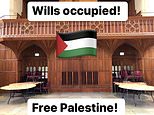 University of Bristol students use tables and chairs to barricade themselves into campus building in pro Palestine protest and say they will remain there until institution 'ends its complicity in genocide'