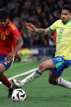 Lamine Yamal eclipsa a Vinicius en el trepidante empate entre España y Brasil en el Bernabéu