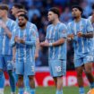 Coventry City's Callum O'Hare, Jay Da Silva and Milan van Ewijk look dejected after losing the penalty shootout Pic: Action Images via Reuters