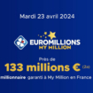 Résultat Euromillions (FDJ) : le tirage de ce mardi 23 avril 2024, 133 millions d'euros en jeu