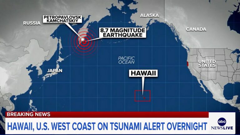 Devastating 8.8-Magnitude Earthquake Sparks Tsunami Waves Along Russia, Japan, and Alaska Coasts